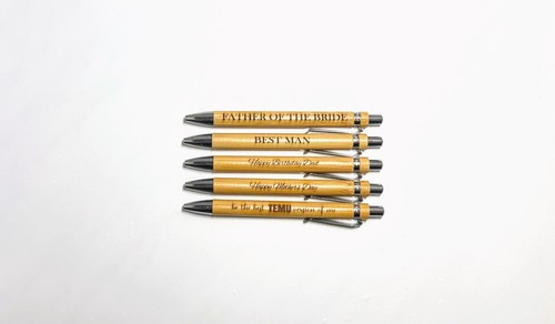 Personalised bamboo pen laser - bamboo,